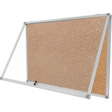 Panda Kilitli Cam Ilan Panosu 90X120CM Mantar