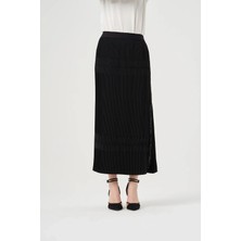 Misswhence Piliseli Yandan Fermuarlı Etek Siyah 39921