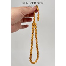 Deniz Ergen Tesbih Sertifikalı Sarı Şimşir Ağacı Sistem Püsküllü 8 x 10 Kapsül Tesbih