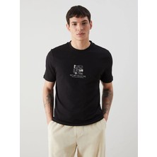 Lc Waikiki Yeni Sezon Bisiklet Yaka Kısa Kollu Baskılı Penye Erkek Tişört