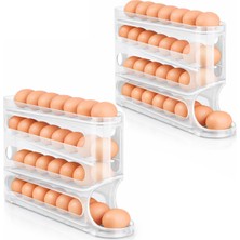 Microcase Abs Plastik Dolapiçi Yuvarlanır Tip Yumurta Organizer ve Standı 2 Adet AL5452