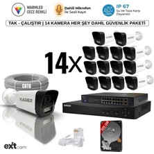 Karer 14'lü Ip-Poeli-5mp-Sesli -Gece Renkli- Su Geçirmez- Full HD-320GB-GÜVENLIK Kamera Seti