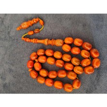 Deniz Ergen Tesbih Gergedan Ağacı Tespih 12 x 9 Yumurta Kesim Kahverengi Tesbih