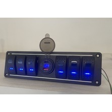 Revex 6 Tuşlu Kontrol Paneli 12/24V Voltaj Gösterge Pd+Qc 3.0 Hızlı USB Soket
