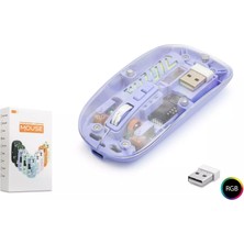 Nodar ND1201P Kablosuz Şeffaf Mouse - Mor