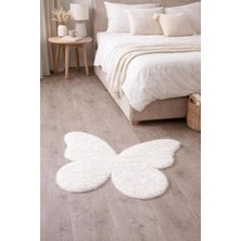 Saymine Kuzu Post Peluş Süet Taban Ince Kelebek Halı - Yumuşak Dokulu Tüy