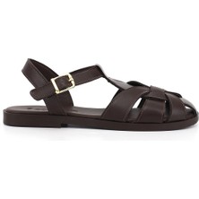 Gönderi(r) Kadın Kahverengi  Cırt Bantlı Burnu Kapalı Sandalet