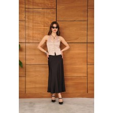 Cemo Kadın V Yaka Fermuarlı Halter Yaka Yelek