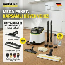 Karcher Çok Amaçlı Buharlı Temizlik Makinesi 1900W Ev Tipi Yüksek Basınçlı Buharlı Mop Fayans Parke ve Derz Temizleyici Kesintisiz Yoğun Buhar Gücü Dayanıklı Sc 3 Deluxe Seti