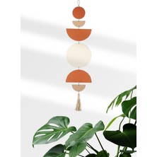 Home All Bohem Tarz El Yapımı Ahşap Geometrik Duvar Süsü | Minimalist Dekoratif Askı