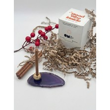 Doğal Akik Taşı Simple Pirinç Tütsülük - Mor