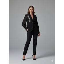 Modailgi Kolları Tül Taş Işlemeli Ceket 75021