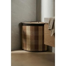 Acar Bambu Köşelik Katlanabilir Açık Kahve Çamaşır Sepeti