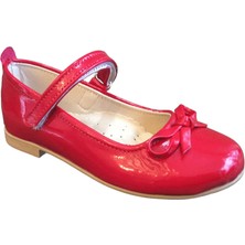 Ortopedikal Pmk Emt Patik Kırmızı Rugan Babet Bıyık Fiyonk Kız Çocuk  Ayakkabı Abiye Fantazi Düğün