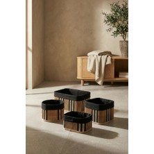 Acar Bambu 4'lü Sepet Seti Kahve