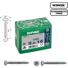 Spax Evrensel Vida 2.5 x 16 mm 1.000 Adet Tam Dişli Havşa Başlı Yıldız Z1 Spax-S Versiyon Wırox Kaplama