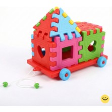 Bahçe Oyuncak Arabalı Dev Puzzle 12 Parça Geçmeli Inşa Blokları Oyun Seti 3+ Yaş Kreş Anaokulu Eğitici