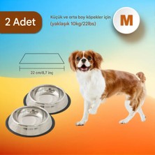 Özgürce 2'li Paslanmaz Çelik Mama ve Su Kabı, 22 Cm, 500 Ml, Sağlıklı ve Dayanıklı