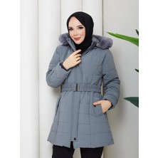 Eslemnur Nova Kumaş Şişme Mont 85CM