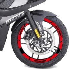 Mrt Teknik Kırmızı Bajaj Pulsar RS200 Geniş Jant Sticker Etiket Modeli