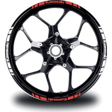 Mrt Teknik Kawasakı Yazılı Kısa Dış Şerit 16'lı Çift Renk Jant Sticker Modeli