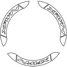 Mrt Teknik Yamaha Nmax Iç & Dış Jant Sticker Etiket Modeli Beyaz