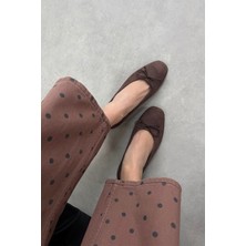 Straswans Galo Kadın Fiyonk Detay Süet Babet Kahve