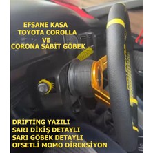 Carlone Toyota Corona-Efsane Kasa Corolla Sabit GÖBEK-35CM Sarı Drifting Momo Spor Direksiyon