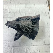 İntora 3D Siyah Ayı Başı Duvar Dekoru Asılabilir Heykel 25X19 cm