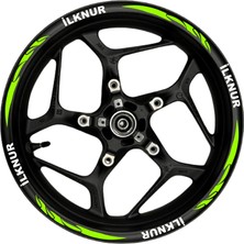 Mrt Teknik Özel Isim Beyaz Yazılı  Neon(Fıstık Yeşili) Pençe Şeritli