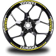 Mrt Teknik Yamaha Yazılı Neon Sarı Takım Jant Sticker Modeli