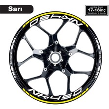 Mrt Teknik Sarı Cfmoto 450NK Motosiklet Jant Sticker Etiket Modeli Iç & Dış Takım