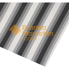 Branda Marketim Pamuklu Balkon Brandası/gri Çizgili Kuşak