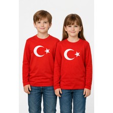Monox Çocuk Uzun Kol Bayrak Baskılı Unisex Sweatshirt