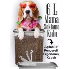 Özgürce 6 Litre Geniş Kapaklı Sızdırmaz Kedi ve Köpek Maması Saklama Kabı