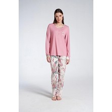 Gd Goldoremi 1742 Kadın Melisa Kumaş Desenli Uzun Kollu Pijama Takım