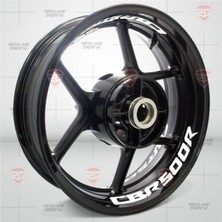 Mrt Teknik Yeni Özel  Motosiklet Jant Şeridi Honda Cbr 500R Reflektif Beyaz Sağ-Sol/ön-Arka