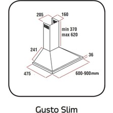 Alveus Gusto Siyah Rustik Davlumbaz
