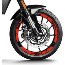 Mrt Teknik Neon Turuncu Cf Moto 250 Nk Geniş Jant Sticker Etiket Modeli