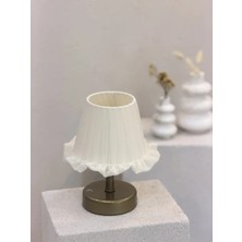 Maison Avf Osmanlı Ipeği Fırfırlı Kablosuz Şarjlı Masa Lambası – Alt Eskitme Gold