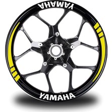Mrt Teknik Yamaha Yazılı Sarı Takım Jant Sticker Modeli