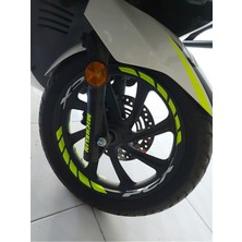 Mrt Teknik Honda Pcx Jant Neon Yeşil ve Beyaz Renk Sticker Modeli