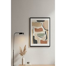 Safir Design Bej ve Kiremit Renkli Minimalist Çerçeveli Dekoratif Tablo