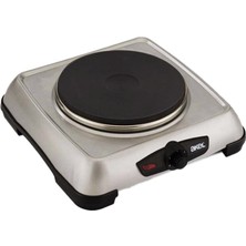 My Best Store Gümüş Tek Gözlü Mini Elektrikli Ocak 1500W Ayarlanabilir Termostat Isıtıcı Yüzey = 18CM