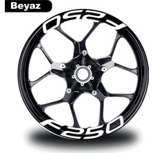 Mrt Teknik Bajaj F250 Jant Içi Yazı Sticker Modeli Beyaz