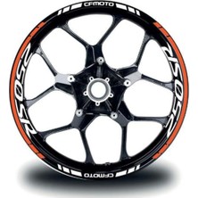 Mrt Teknik Cfmoto 250SR Jant Sticker Iç & Dış Takım Etiket Modeli Turuncu - Beyaz