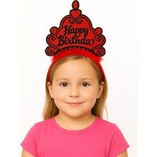 Lowell Home Kırmızı Happy Birthday Prenses Tacı – Doğum Günü Taç Aksesuarı