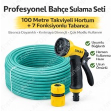 Toptancı Amca Takviyeli Bahçe Hortumu Balkon Hortumu + Ayarlı Fıskiye Tabancası Seti – 100 Metre | 1/2 Inç