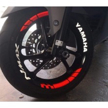 Mrt Teknik Yamaha Nmax Yazılı Kırmızı Beyaz Jant Sticker Etiket Modeli