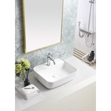 Harmeh Oslo Serisi Tezgah Üstü Çanak Lavabo – Modern Dikdörtgen Tasarım 50X40X13CM